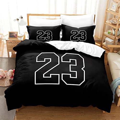 HNHDDZ Funda nórdica Baloncesto 3D Estilo Deportivo Atleta Negro Blanco Rojo Ropa de Cama Niños...