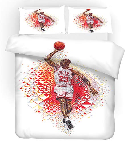 EU-VV Juego de Sábanas Fashion Baloncesto Michael Jordan para Niños Pequeños, Diseño...