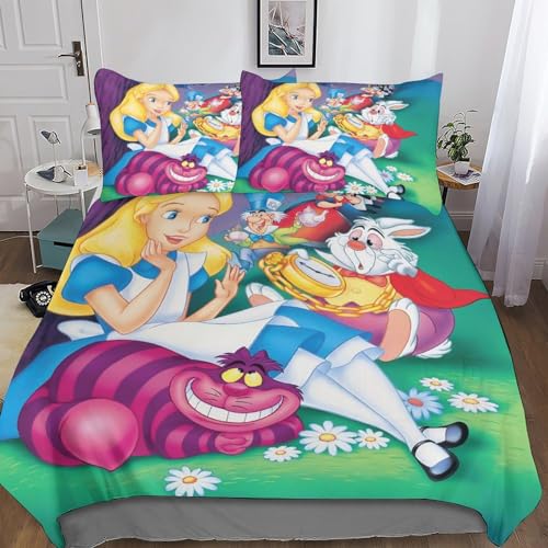 Funda N&oacute;rdica De Alicia en el Pa&iacute;s de Las Maravillas De, Juego De Cama De Alice Impreso En 3D,...