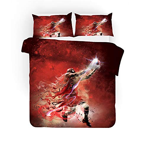 EU-VV Juego De Funda Nórdica Juego De Ropa De Cama Fashion Baloncesto Michael Jordan para Niños...