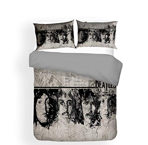 The Beatles 3 Piezas Edred&oacute;n Funda N&oacute;rdica con 2 Fundas De Almohada Fundas De Edred&oacute;n...