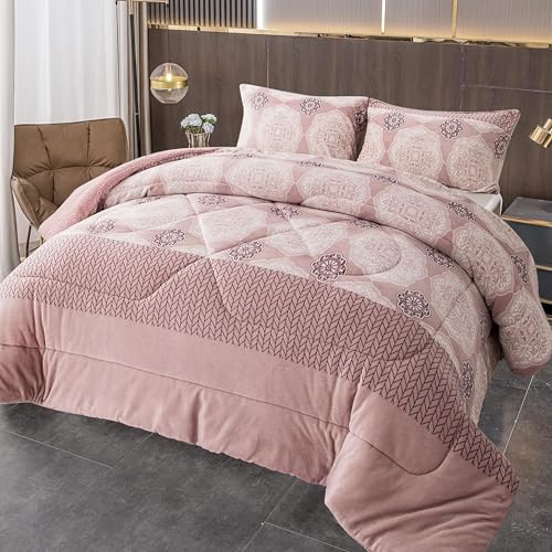 BESCH Edredón Invierno Nórdico de Franela con Forro Polar de Sherpa 180x240 cm + 1 Funda de...