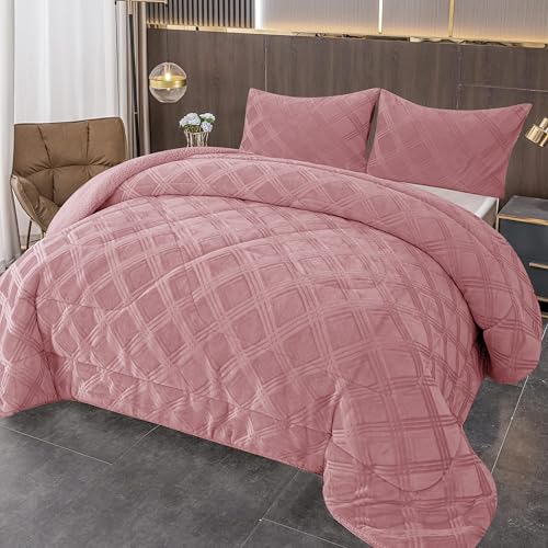 BESCH Edredón Invierno Nórdico de Franela con Forro Polar de Sherpa 240x260 cm + 2 Fundas de...