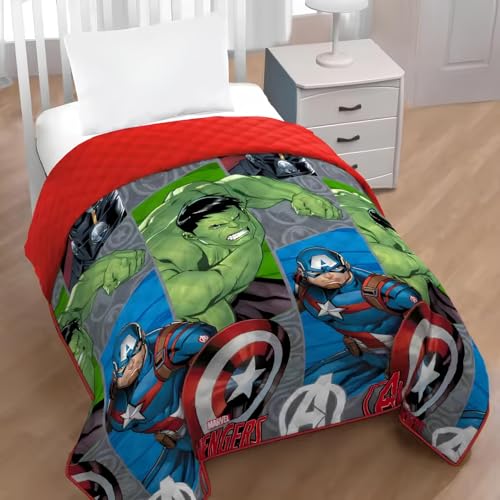 Disney Marvel Jay Franco Colcha Bouti Termosellada Avengers 2024, 170 x 250 cm, Microfibra, Relleno...