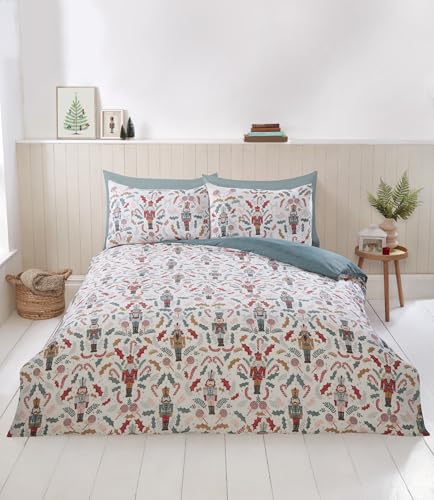 Rapport Home Juego de Funda n&oacute;rdica de Microfibra con dise&ntilde;o de Cascanueces de Navidad, tama&ntilde;o...