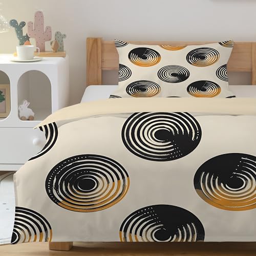 Funda N&oacute;rdica Cama 90 C&iacute;rculo, Funda Edredon 135x200 Microfibra Suave, Ropa de Cama Geometr&iacute;a...