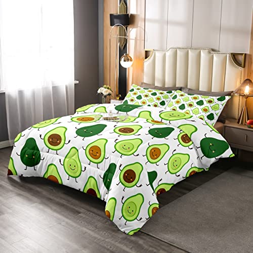 Juego de edred&oacute;n de aguacate para ni&ntilde;as, juego de ropa de cama para ni&ntilde;os y ni&ntilde;as, color verde,...