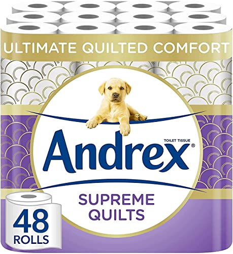 Andrex Supreme Quilts - Rollo de papel higiénico (48 rollos, 155 unidades)