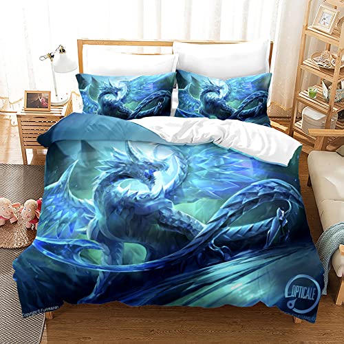 3D Funda Nordica Cama 90/105/135/150 Juegos de Ropa de Cama Tema del Drag&oacute;n Volador Poli&eacute;ster 3D...