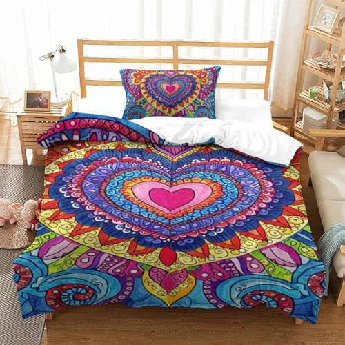 Mandala Microfibra De Poliéster Funda Edredon Moderno Fundas De Edredón Juego De 2 Piezas con...