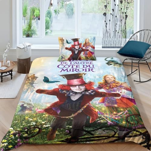 Juego De Ropa De Cama para Alicia en el Pa&iacute;s de Las Maravillas con Impresi&oacute;n 3D, Juego De Funda...