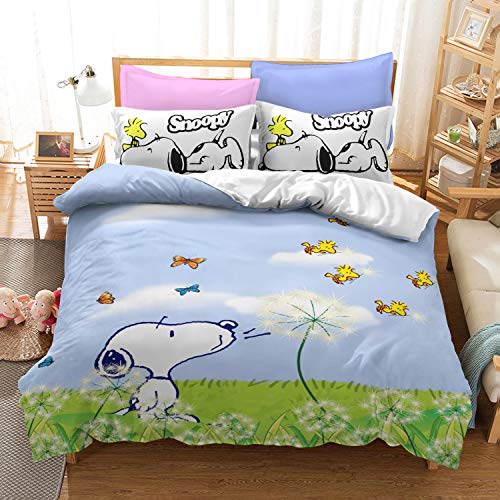 CHAOSE-ESB Juego De Ropa De Cama, Funda Nórdica Snoopy para Perros Pequeños,Niño Niña, 3 Piezas,...