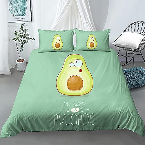 SJSXWQN Funda Nordica Cama 90 Infantiles Aguacate Verde Edredon Cama 90 para Ni&ntilde;as Ni&ntilde;os con...