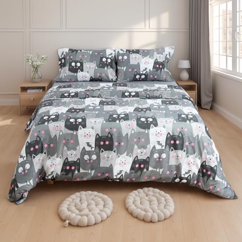 H HANSEL HOME Funda Nordica Cama 135 de 4 Piezas Transpirable Suave al Tacto 100% Microfibra, Funda...