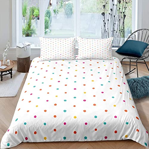 Funda Nordica Cama 180 Lunares de Colores Juego de Cama Moderno Minimalista de Microfibra Suave...
