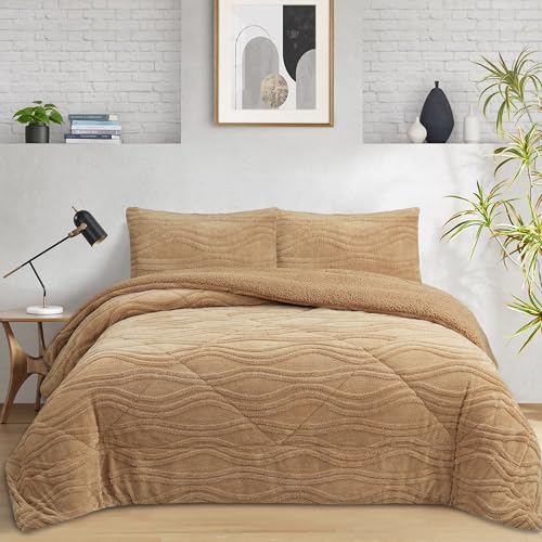 NH NOVOTEXTIL HOGAR Edredón Invierno Sherpa Cama 90 (180x260) Extra Grueso 560gr/m2 Efecto...