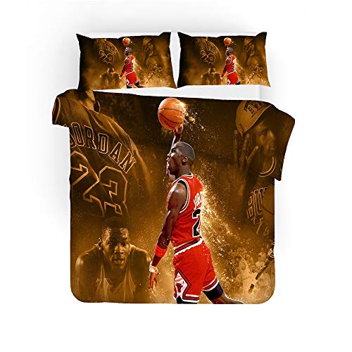Juego De Funda Nórdica Baloncesto Michael Jordan Juego De Cama Niños Tamaño único Color...