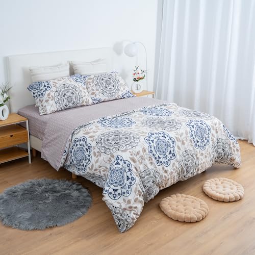 Juego de Funda Nórdica 3 Piezas para Cama 90 - Funda Edredón 150x220 cm, Sábana Bajera 90x200+28...