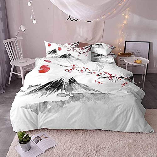 xldqbh Funda Nordica Cama 150 Estilo japones Juego de Funda Edredón de Microfibra 3 Piezas y 2...