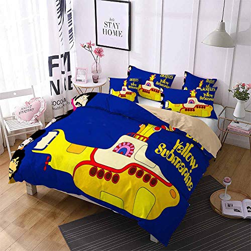 Ste-X Funda N&oacute;rdica con Funda De Almohada De Microfibra, Juego De Cama The Beatles Bed Sets Girl...