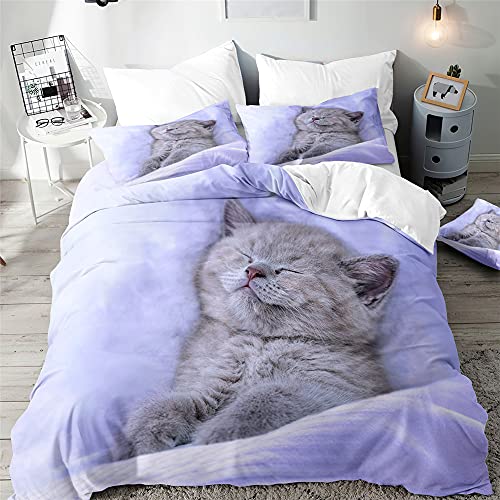 Hiseng Juego de Ropa de Cama de 3 Piezas - 3D Juego de Fundas de Edredón - Microfibra de 1 Funda...