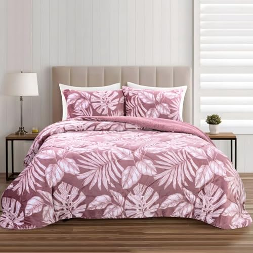 HOMEYA - Edredón Borrego con Estampado 240 x 260 cm para Cama Matrimonio - Edredón Nódico...