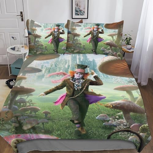 Alicia en el Pa&iacute;s de Las Maravillas Juego De Ropa De Cama, Funda N&oacute;rdica 3D con Fundas De...