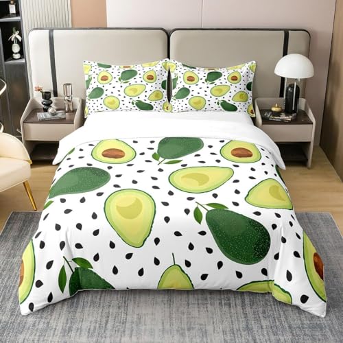 Funda Nordica de 3 Piezas para Cama 90 Aguacate Funda Edredon 150x220 cm Verde Ropa de Cama de...