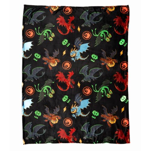 Franco How to Train Your Dragon Toothless - Ropa de Cama Infantil Supersuave y acogedora, 46 x 60...