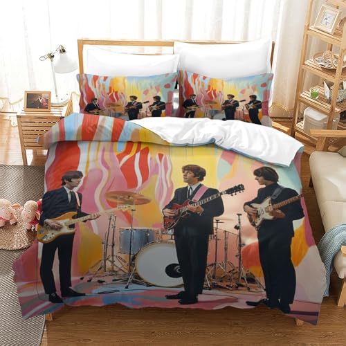 Impresi&oacute;n 3D The Beatles Juego De Cama De con Cierre De Cremallera Funda De Almohada Juego De Funda...
