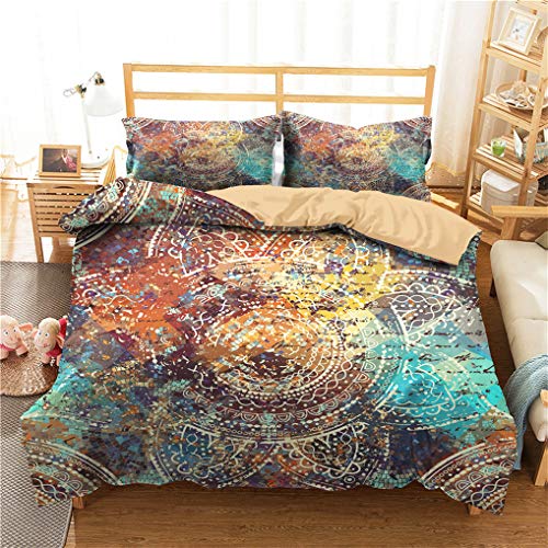HNHDDZ Boho Lecho Indio Mandala Bohemia Exótico Azul Rosado Púrpura Amarillo Mezclar y Combinar...