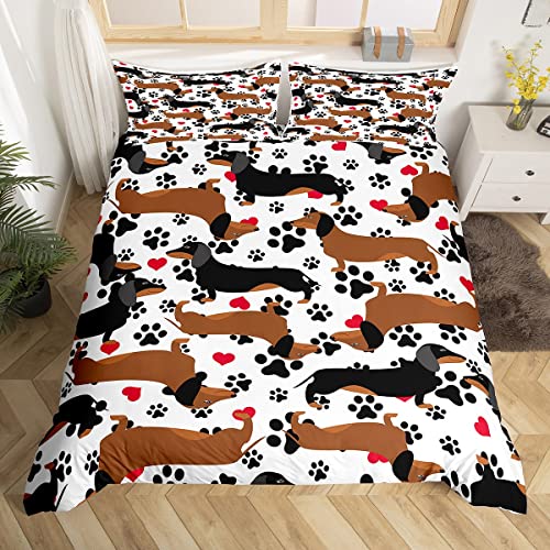 Juego de Ropa de Cama para niñas y niños, Funda de edredón para Perro Salchicha, Bonito diseño...