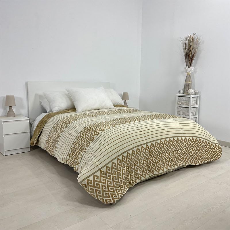Rufino Díaz Edredón Acolchado Coralina Sherpa 500 Gr Greca - Beige, 135 cm