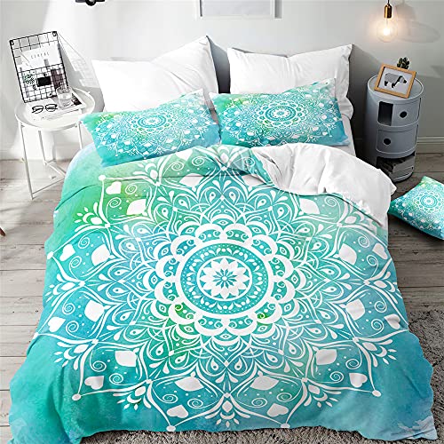 Hiseng Juego de Ropa de Cama de 3 Piezas - 3D Juego de Fundas de Edredón - Microfibra de 1 Funda...