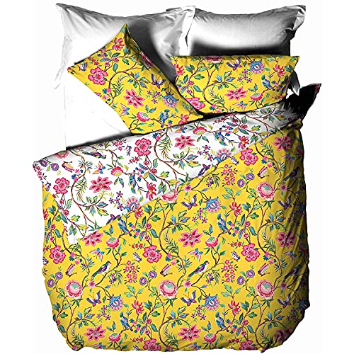 furn. Creativa De Tela Pomelo Duvet Set, Polialgodón, Amarillo, Doble, algodón poliéster, Double