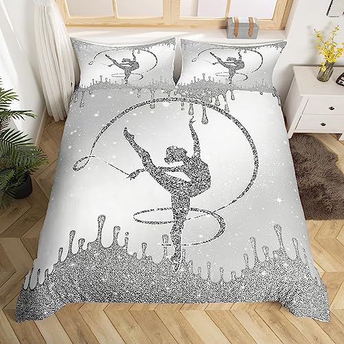 Juego de ropa de cama de gimnasia para ni&ntilde;as tama&ntilde;o S, juego de ropa de cama de lentejuelas...