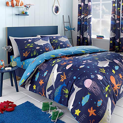 Bedlam Life-Juego de Funda de edredón Que Brilla en la Oscuridad, Algodón, Duvet Cover Set: Double